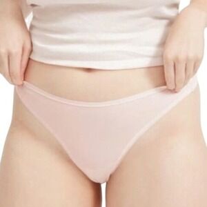 NWT 3-Pack Everlane The Thong Pale Pink Low Rise Panties XXS Supima Cotton